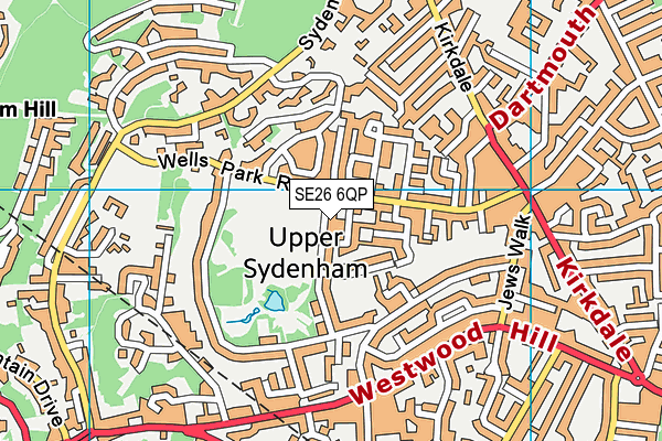 SE26 6QP map - OS VectorMap District (Ordnance Survey)
