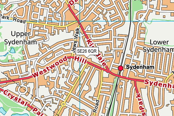 SE26 6QR map - OS VectorMap District (Ordnance Survey)