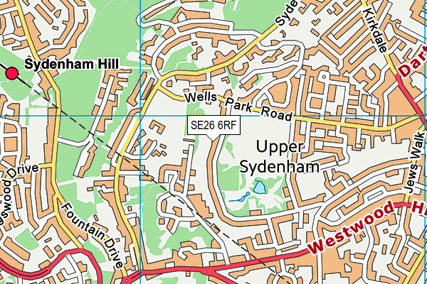SE26 6RF map - OS VectorMap District (Ordnance Survey)