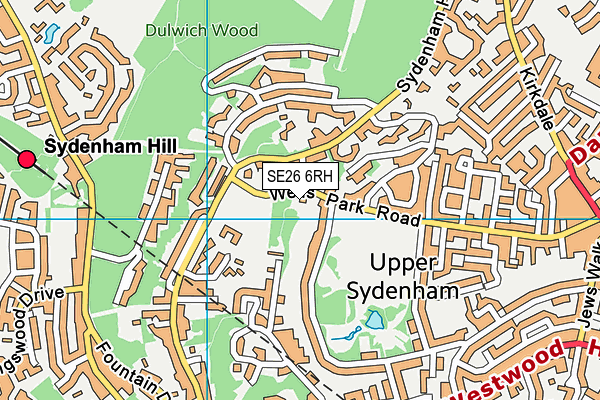SE26 6RH map - OS VectorMap District (Ordnance Survey)