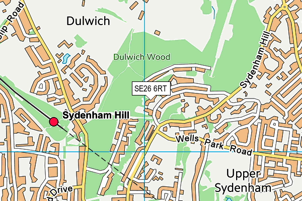 SE26 6RT map - OS VectorMap District (Ordnance Survey)