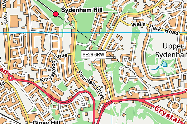 SE26 6RW map - OS VectorMap District (Ordnance Survey)