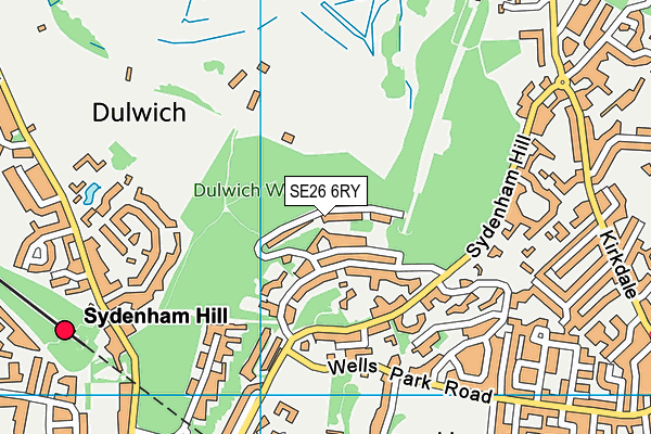 SE26 6RY map - OS VectorMap District (Ordnance Survey)