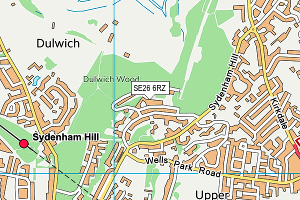 SE26 6RZ map - OS VectorMap District (Ordnance Survey)