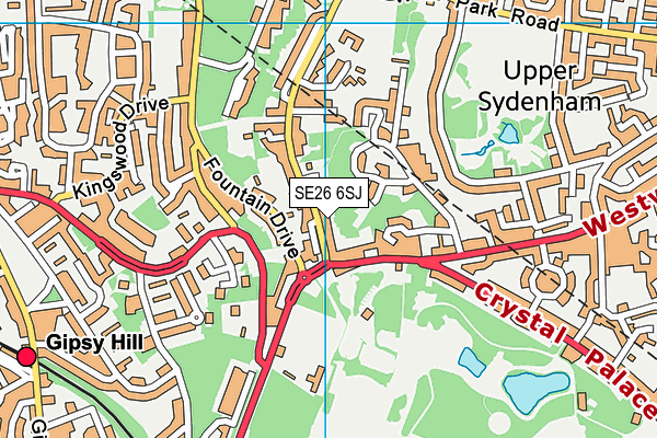 SE26 6SJ map - OS VectorMap District (Ordnance Survey)