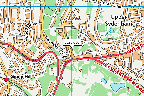 SE26 6SL map - OS VectorMap District (Ordnance Survey)