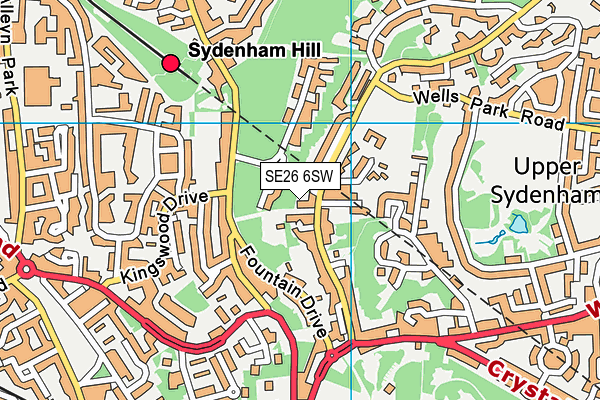 SE26 6SW map - OS VectorMap District (Ordnance Survey)