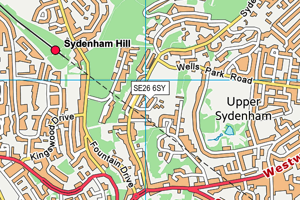 SE26 6SY map - OS VectorMap District (Ordnance Survey)