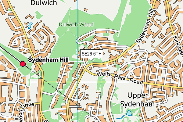 SE26 6TH map - OS VectorMap District (Ordnance Survey)