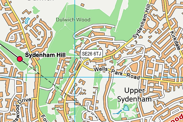 SE26 6TJ map - OS VectorMap District (Ordnance Survey)