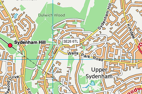 SE26 6TL map - OS VectorMap District (Ordnance Survey)