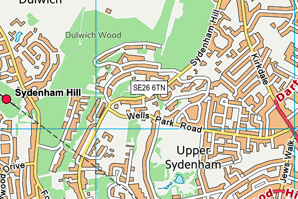 SE26 6TN map - OS VectorMap District (Ordnance Survey)