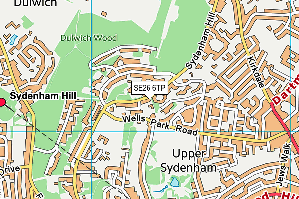 SE26 6TP map - OS VectorMap District (Ordnance Survey)