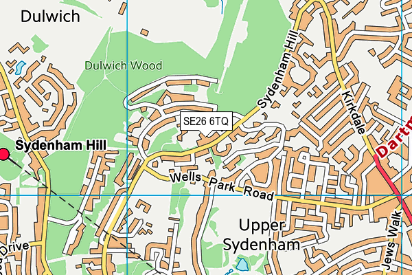 SE26 6TQ map - OS VectorMap District (Ordnance Survey)