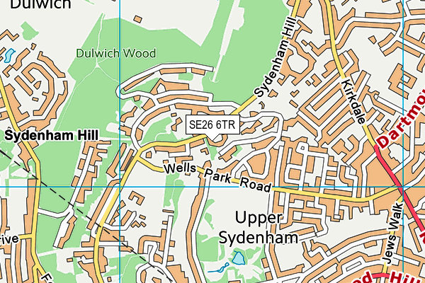 SE26 6TR map - OS VectorMap District (Ordnance Survey)