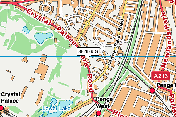 SE26 6UG map - OS VectorMap District (Ordnance Survey)