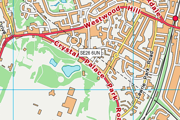 SE26 6UN map - OS VectorMap District (Ordnance Survey)