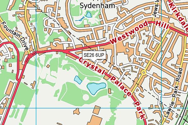 SE26 6UP map - OS VectorMap District (Ordnance Survey)