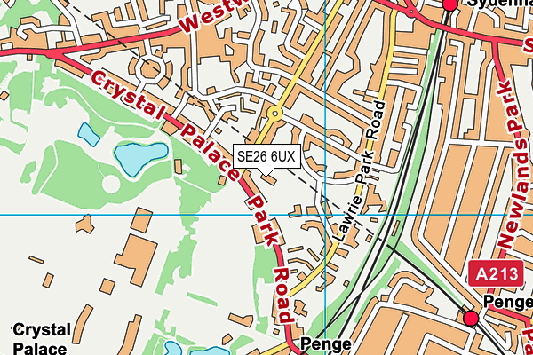 SE26 6UX map - OS VectorMap District (Ordnance Survey)