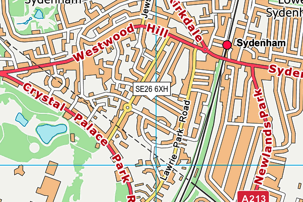 SE26 6XH map - OS VectorMap District (Ordnance Survey)