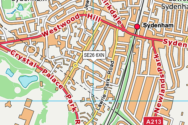 SE26 6XN map - OS VectorMap District (Ordnance Survey)