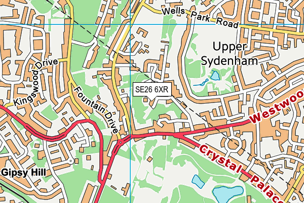 SE26 6XR map - OS VectorMap District (Ordnance Survey)