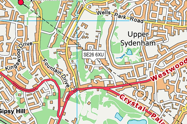 SE26 6XU map - OS VectorMap District (Ordnance Survey)