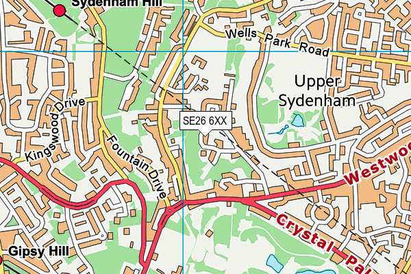 SE26 6XX map - OS VectorMap District (Ordnance Survey)