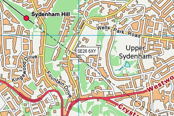 SE26 6XY map - OS VectorMap District (Ordnance Survey)