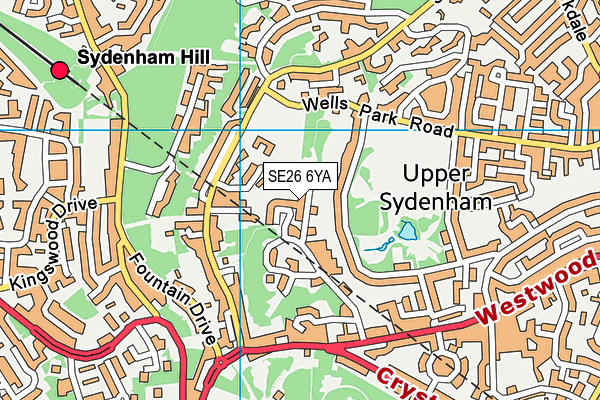 SE26 6YA map - OS VectorMap District (Ordnance Survey)