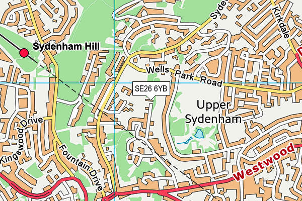 SE26 6YB map - OS VectorMap District (Ordnance Survey)