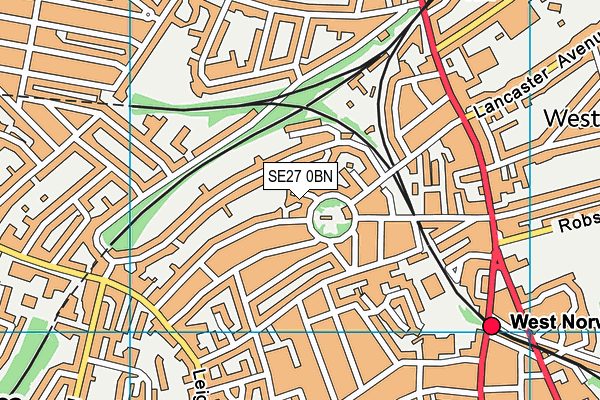 SE27 0BN map - OS VectorMap District (Ordnance Survey)