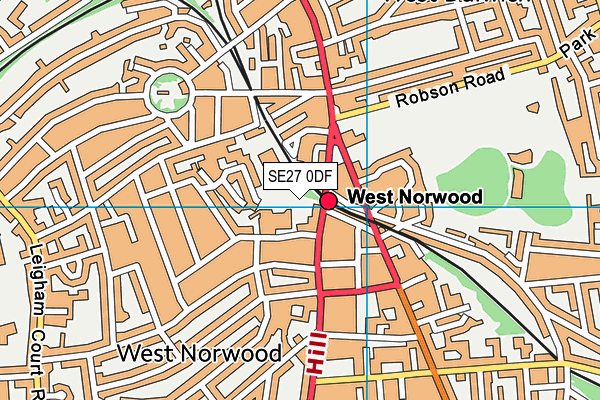 West Norwood Health And Leisure Centre map (SE27 0DF) - OS VectorMap District (Ordnance Survey)