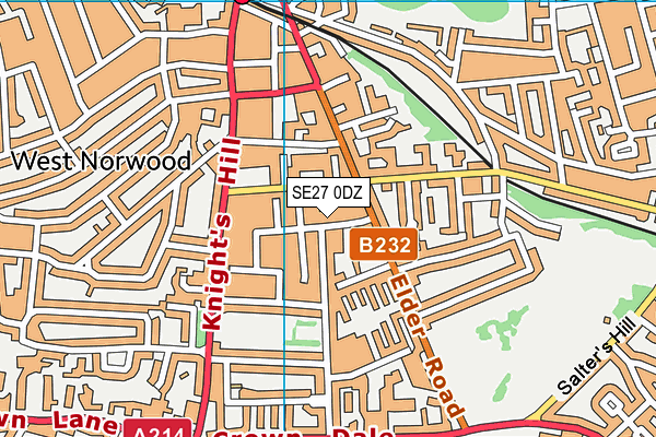 SE27 0DZ map - OS VectorMap District (Ordnance Survey)