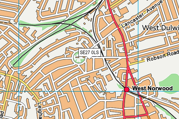 SE27 0LS map - OS VectorMap District (Ordnance Survey)