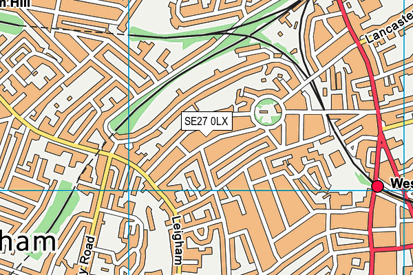 SE27 0LX map - OS VectorMap District (Ordnance Survey)