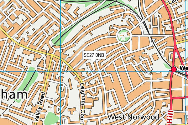 SE27 0NB map - OS VectorMap District (Ordnance Survey)