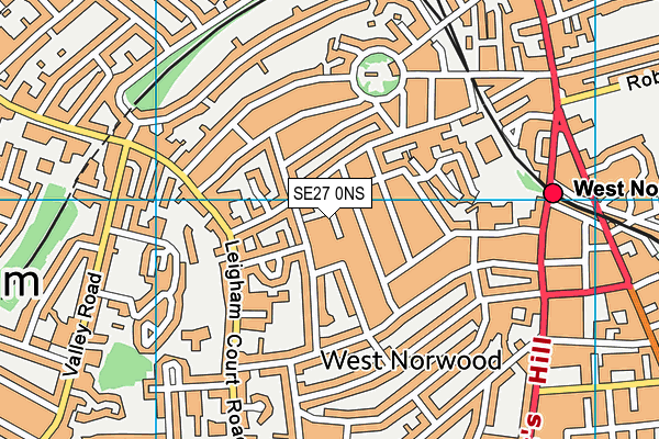 SE27 0NS map - OS VectorMap District (Ordnance Survey)