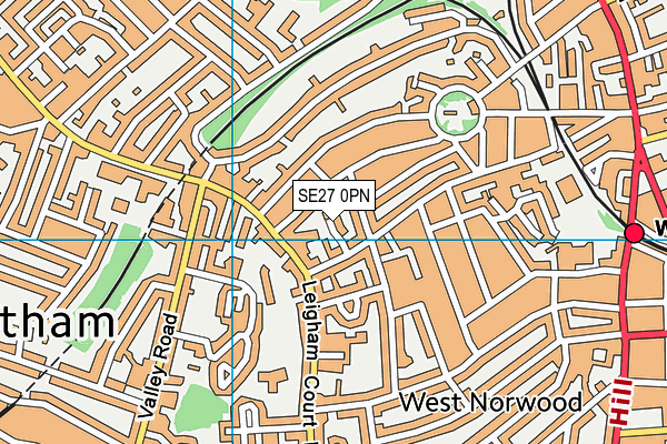 SE27 0PN map - OS VectorMap District (Ordnance Survey)