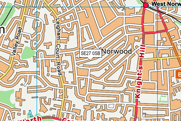 SE27 0SB map - OS VectorMap District (Ordnance Survey)