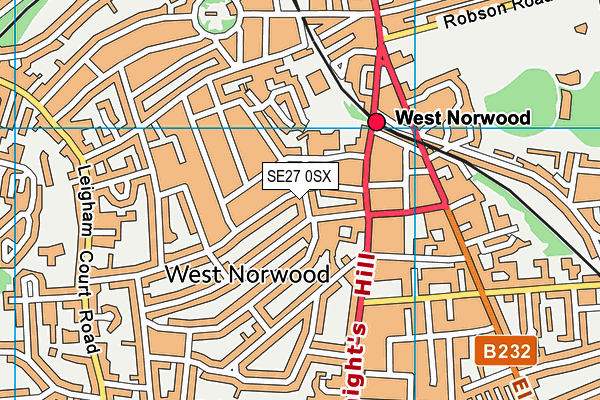 SE27 0SX map - OS VectorMap District (Ordnance Survey)