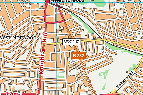 SE27 0UZ map - OS VectorMap District (Ordnance Survey)