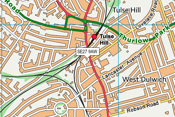 Anytime Fitness (London Tulse Hill) map (SE27 9AW) - OS VectorMap District (Ordnance Survey)