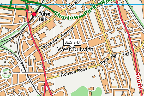 SE27 9HJ map - OS VectorMap District (Ordnance Survey)