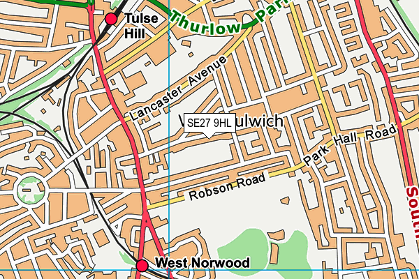 SE27 9HL map - OS VectorMap District (Ordnance Survey)