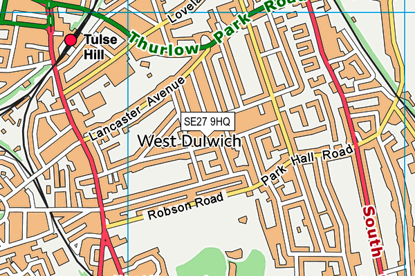 SE27 9HQ map - OS VectorMap District (Ordnance Survey)