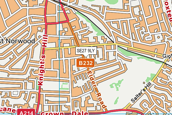 SE27 9LY map - OS VectorMap District (Ordnance Survey)