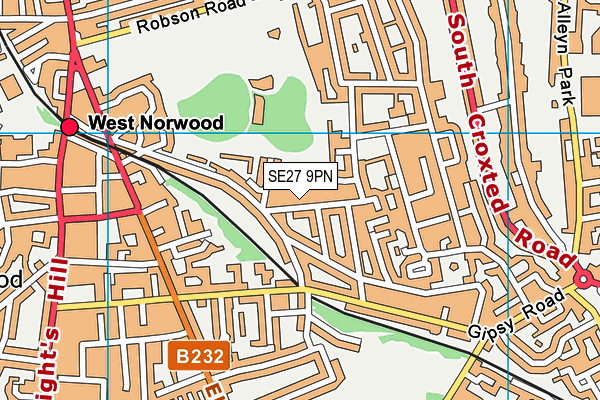 SE27 9PN map - OS VectorMap District (Ordnance Survey)