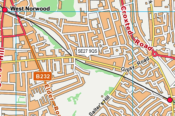 SE27 9QS map - OS VectorMap District (Ordnance Survey)