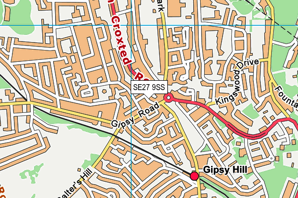 SE27 9SS map - OS VectorMap District (Ordnance Survey)